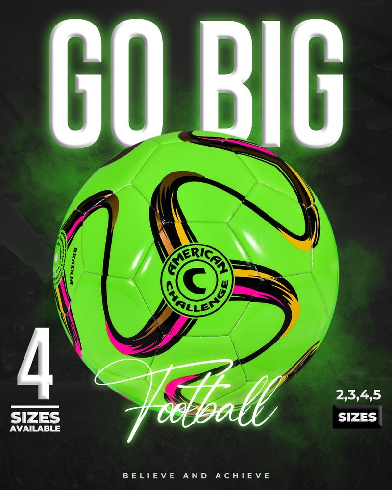 American Challenge Brasilia Soccer Ball â€“ Sizes 5, 4, 3 & 2 â€“ Youth & Adult Training Soccer Ball for Practice, Games & Grass Fields - Image 4